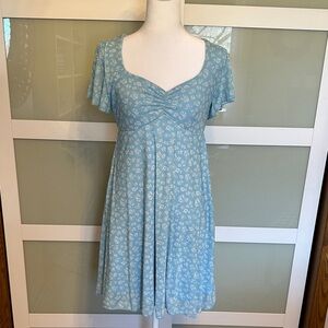 Light Blue Floral Short Sleeve Dress NWOT